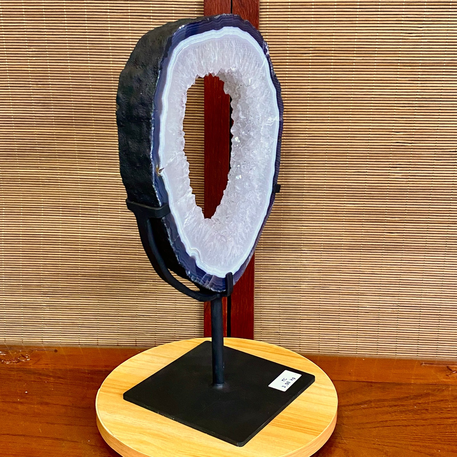 8.6LB Natural Amethyst Cave Crystal Slice Crescent shaped Hand Cut Repai