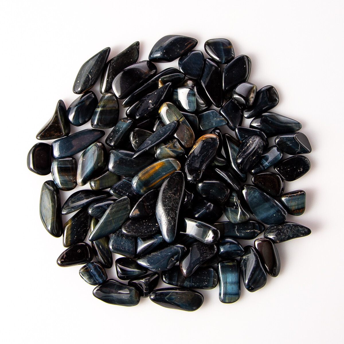 1/2 lb Tumbled Blue Tigers Eye Gemstone Crystals 80-100 Stones Rock Specimens