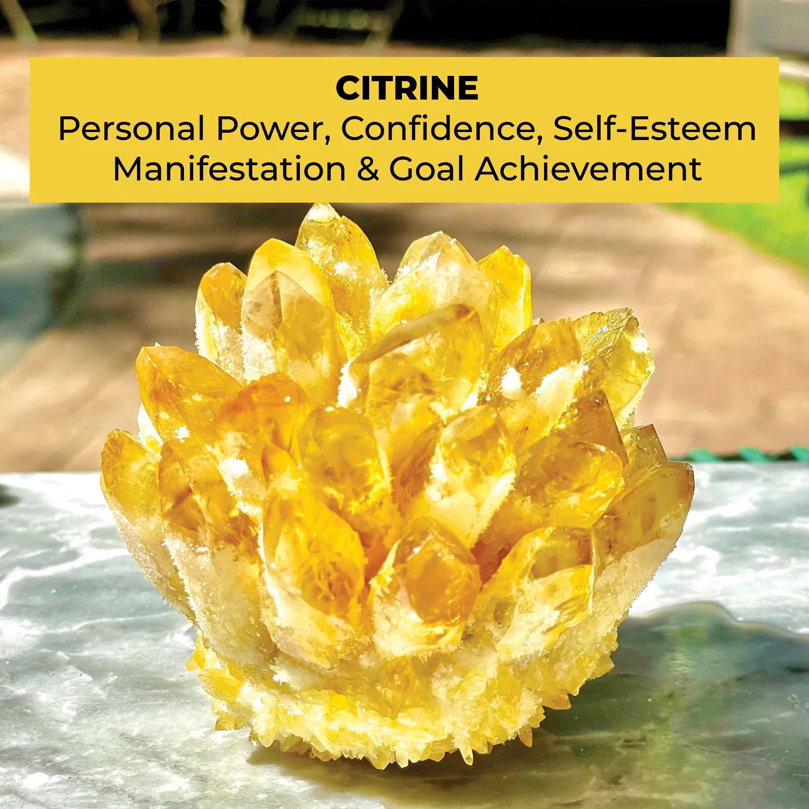 300G Large Citrine Quartz Geode Quartz Cluster Crystal Healing Reiki Home Decor