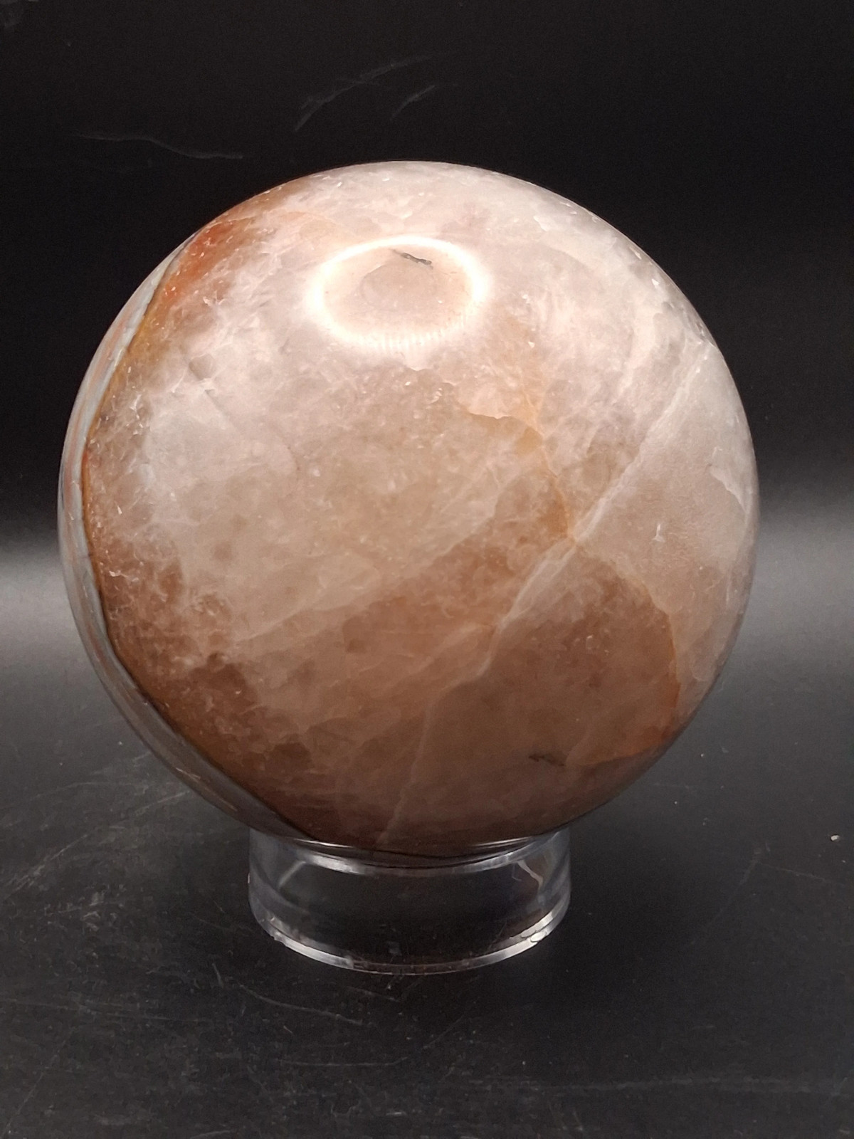 Large amethyst lace agate sphere! 89.6mm, 3.5″, 2.3 pounds