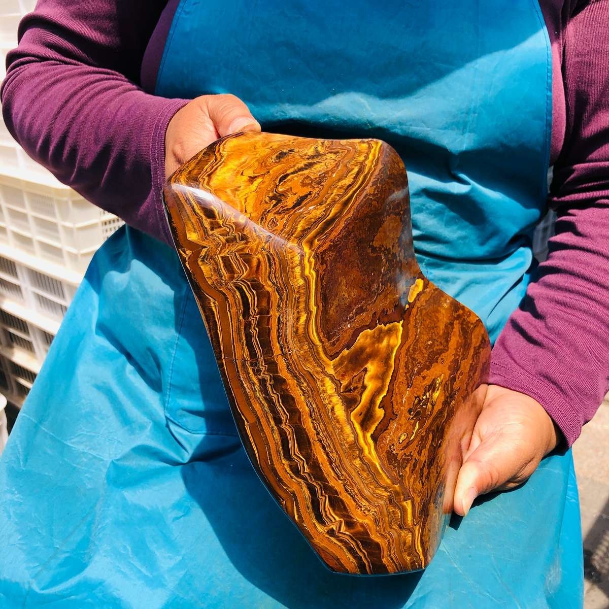9.19 LB Natural Tiger Eye Polished Specimen Home Decor Raw Healing Stone 5354