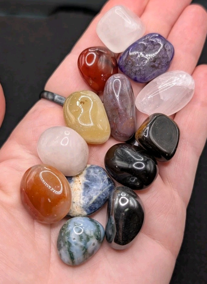 Mixed Tumbled Stones Healing Assorted Pocket Gemstones Semi Precious Lot – D