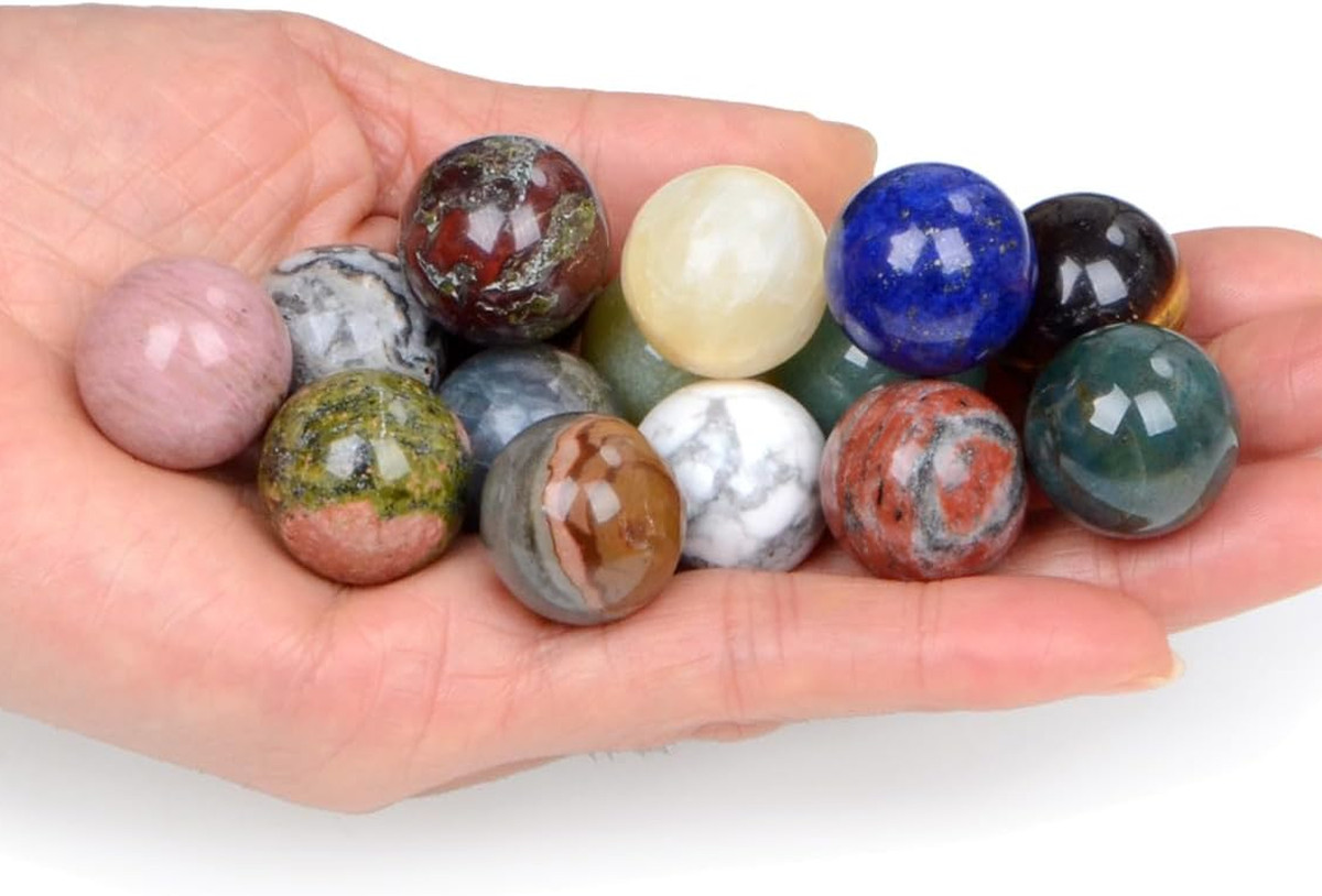 20mm Solid Gemstone Polished Rocks Minerals Crystal Healing Orb Ball Sphere