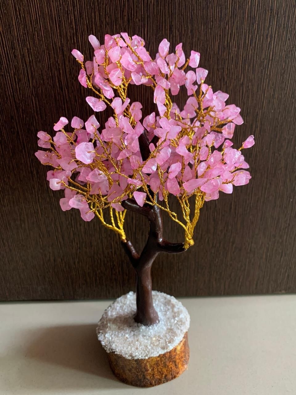 Rose Quartz Gemstone Tree , Crystal for Positive Energy, Money Tree