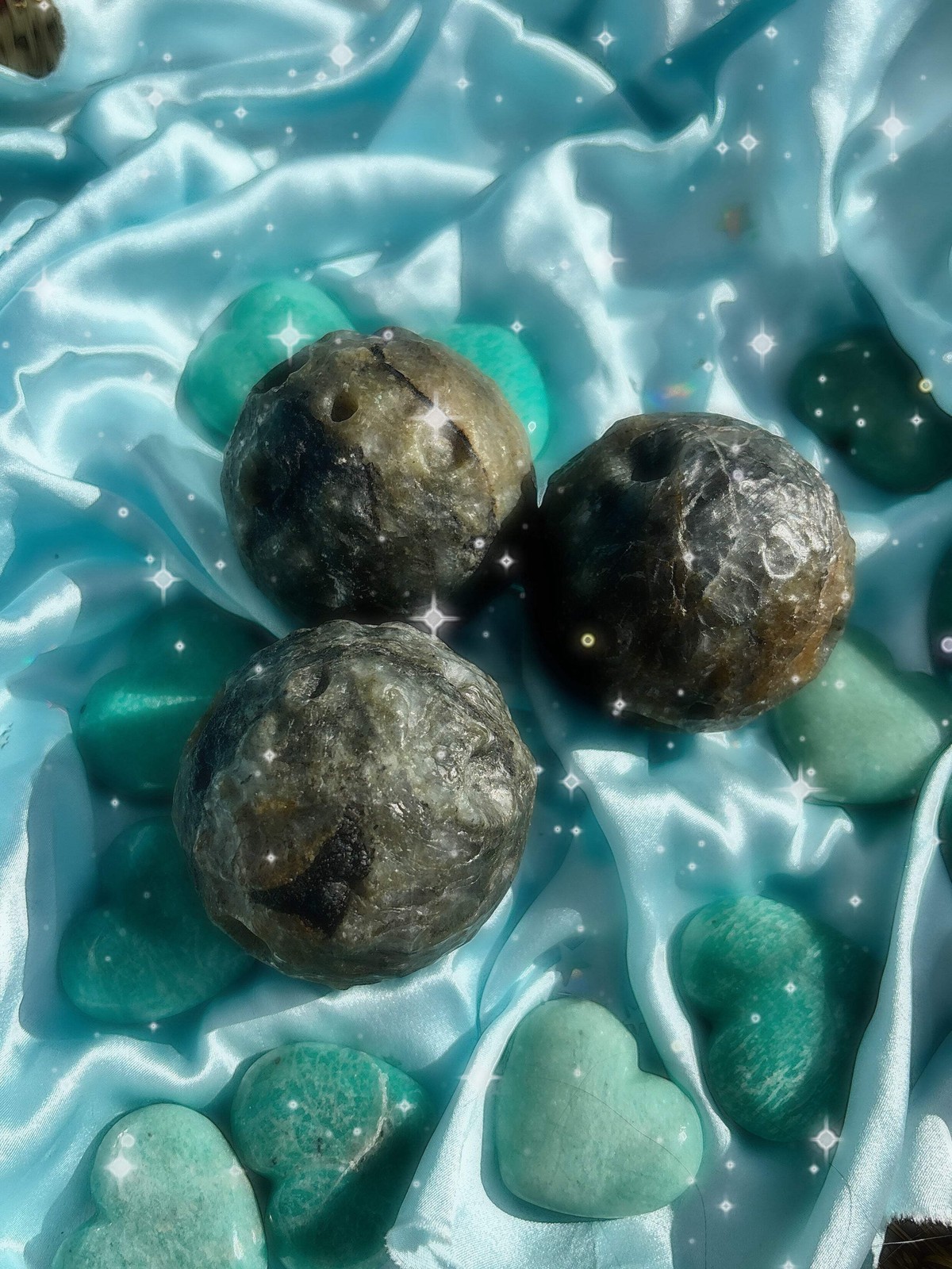 🌙 Labradorite Moon Spheres💫 Labradorite Crystal ✨ Intuition & Psychic Energy S