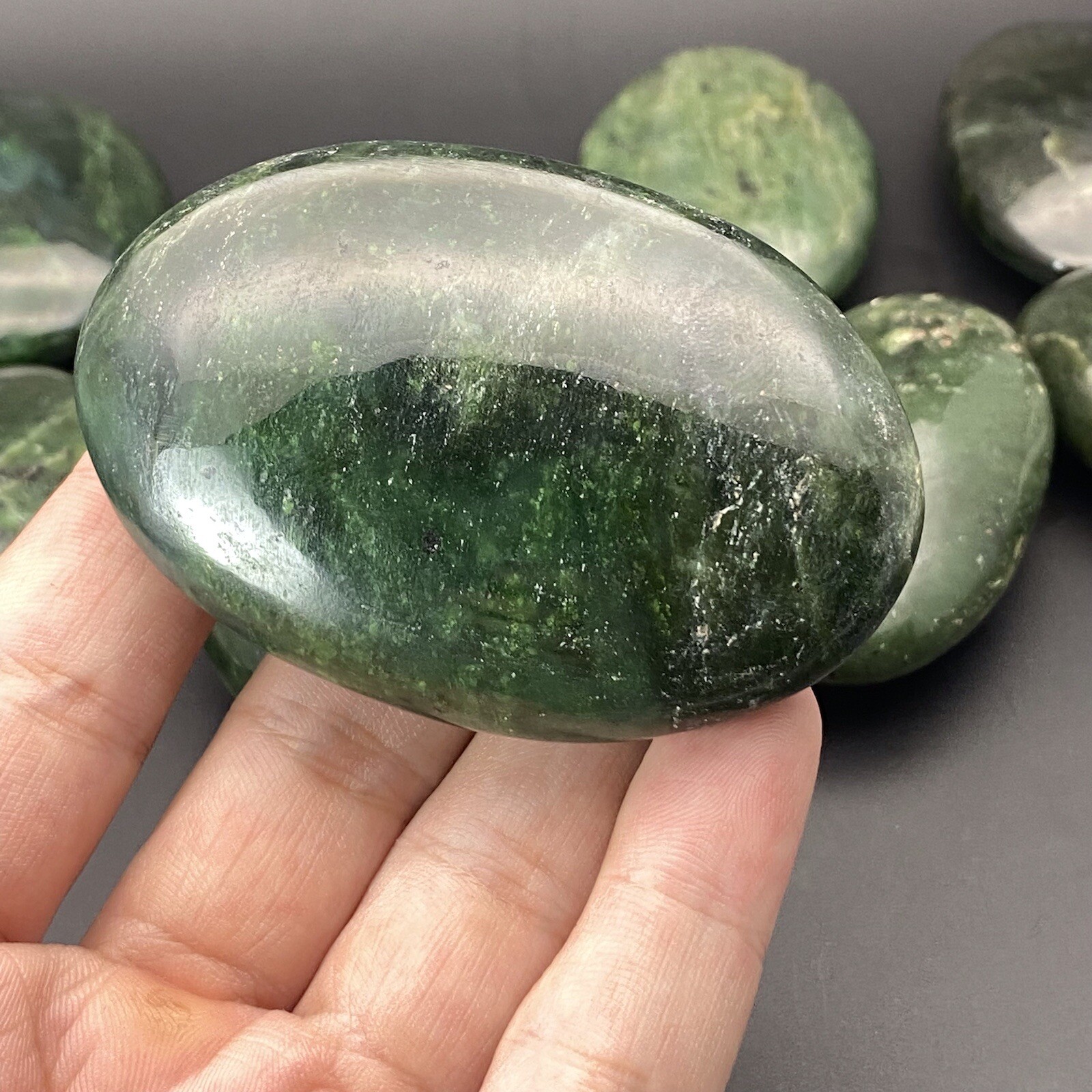 Nephrite Jade Palm Stone Healing Crystal