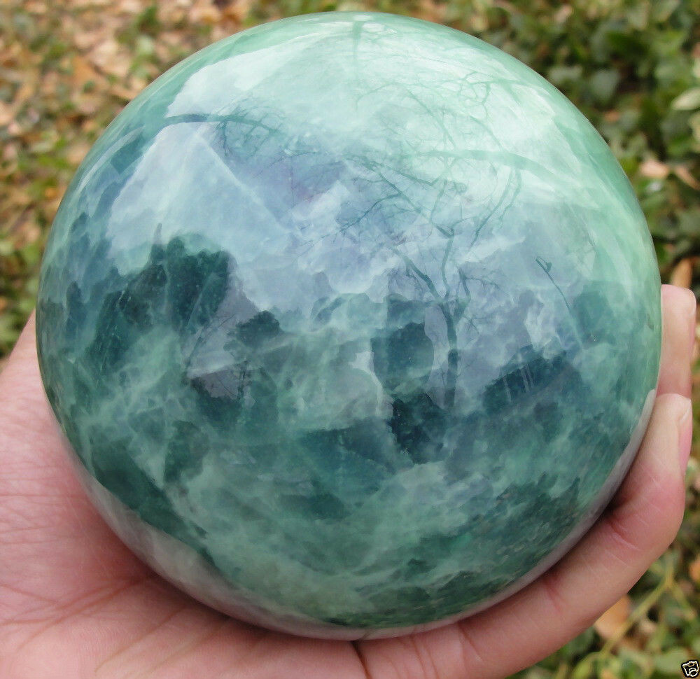 60-100MM Glow In The Dark Stone crystal Fluorite sphere ball Hot