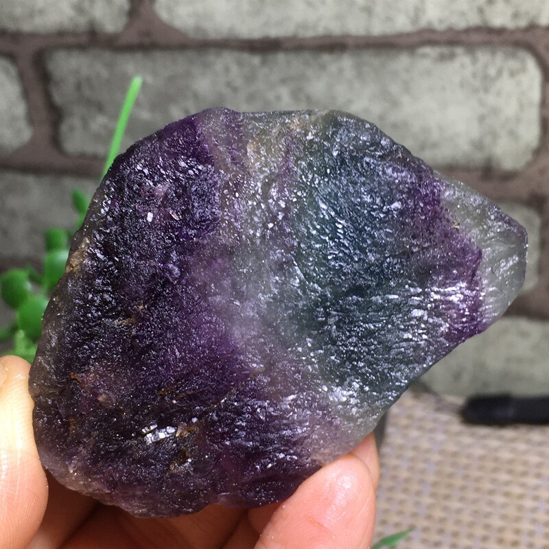 118gTop NATURALCubic violet FLUORITE Quartz Crystal Mineral Specimen Healing F7
