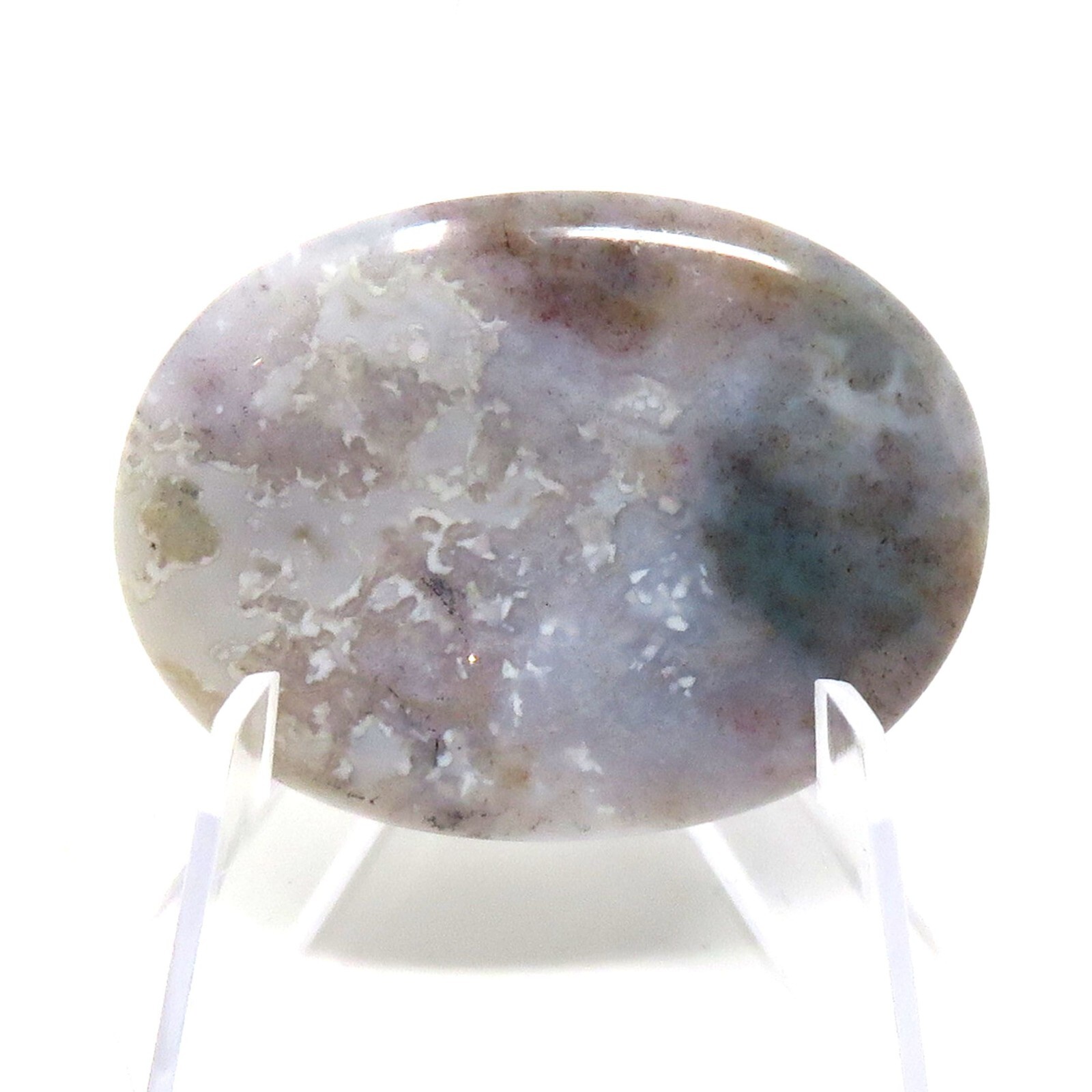 Indian Agate Worry Stone #187- 40mmX30mm or 1.5″x 1″ – 6mm Thick – Pocket Stone