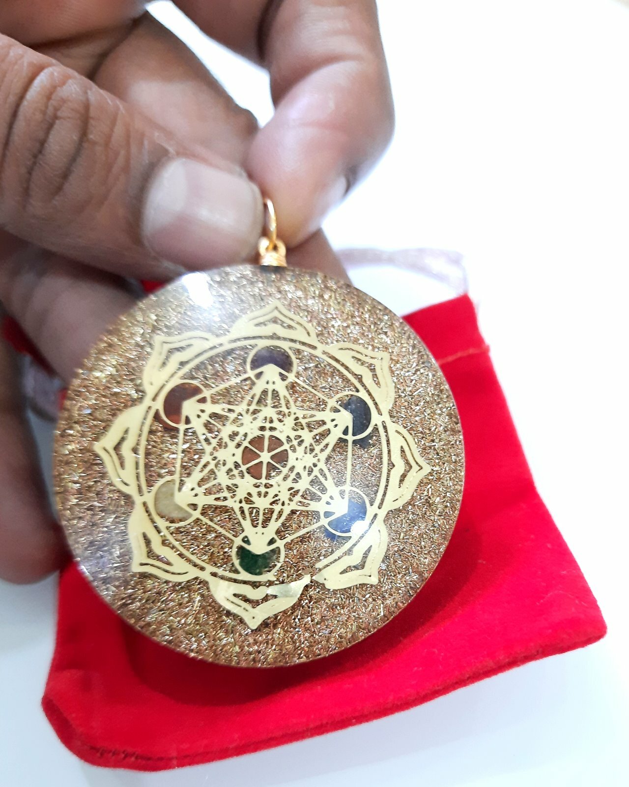 7 Chakra Metatron Cube EMF Protection 5G Protection Orgone 7 Chakra Pendant