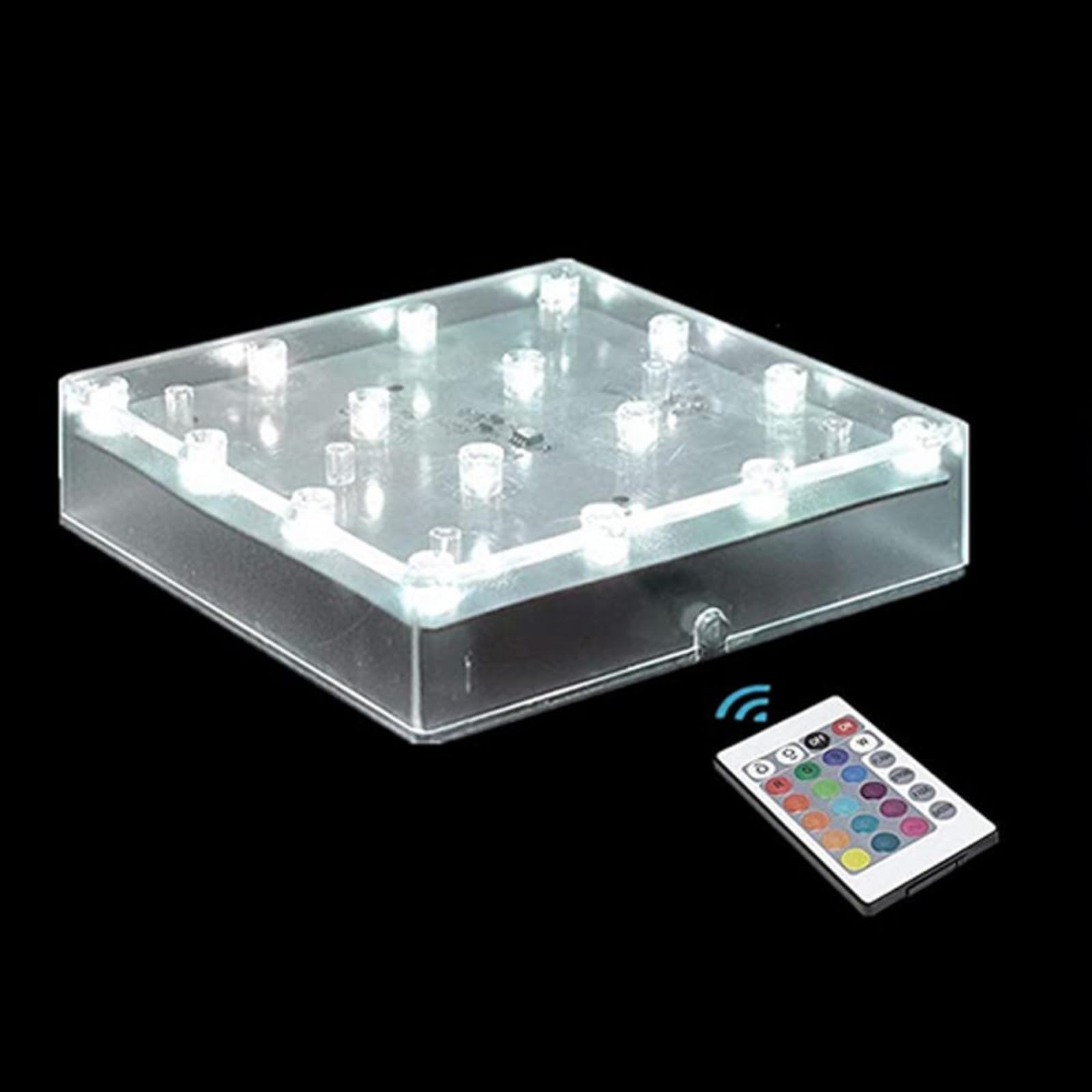 Square LED Light Base with Remote -5 Inch Multicolor Display Pedestal Light B…