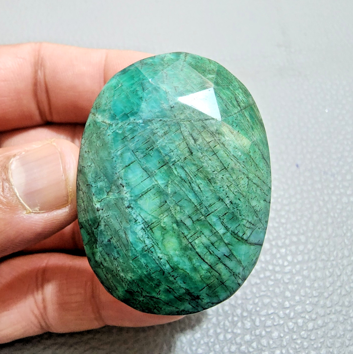 455 Crt Ultimate Green Brazilian Emerald Big Size Oval Gemstone Jewelry Making