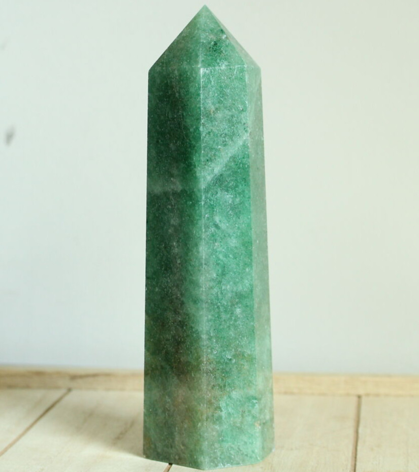 Green Strawberry Quartz Tower Tall Big Large Crystal Chakra Point Gemstone
