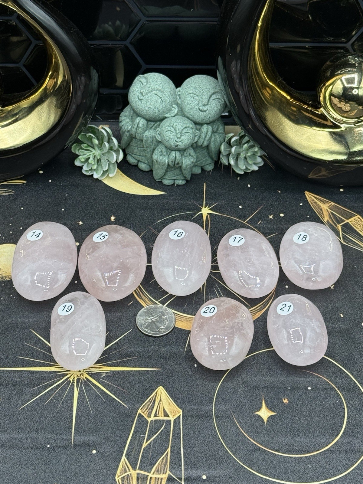 Natural HQ Rose Quartz Palmstones Beautiful Pinks Free shipping