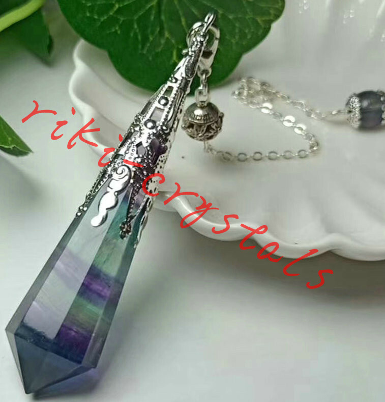 5pcs Wholesale Natural Fluorite Quartz Crystal Pendulum Dowsing Point Divination