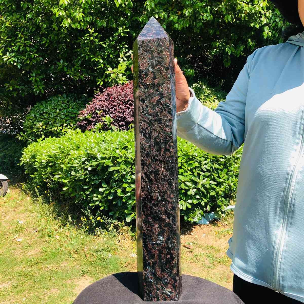 16.85LB Natural Fireworks Stone Obelisk Quartz Tower Crystal Wand Point Healing