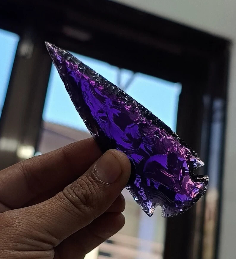 Amethyst Spearhead Large Arrowhead Crystal – Purple Healing Gemstone for Jewelry