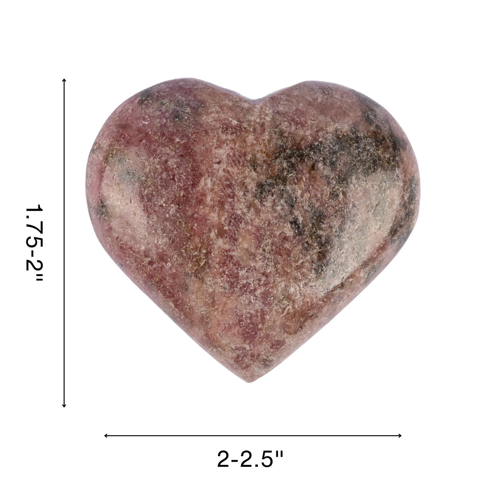 Rhodonite Heart Shape Crystal Palm Stone, Polished Stone, Spiritual Gift