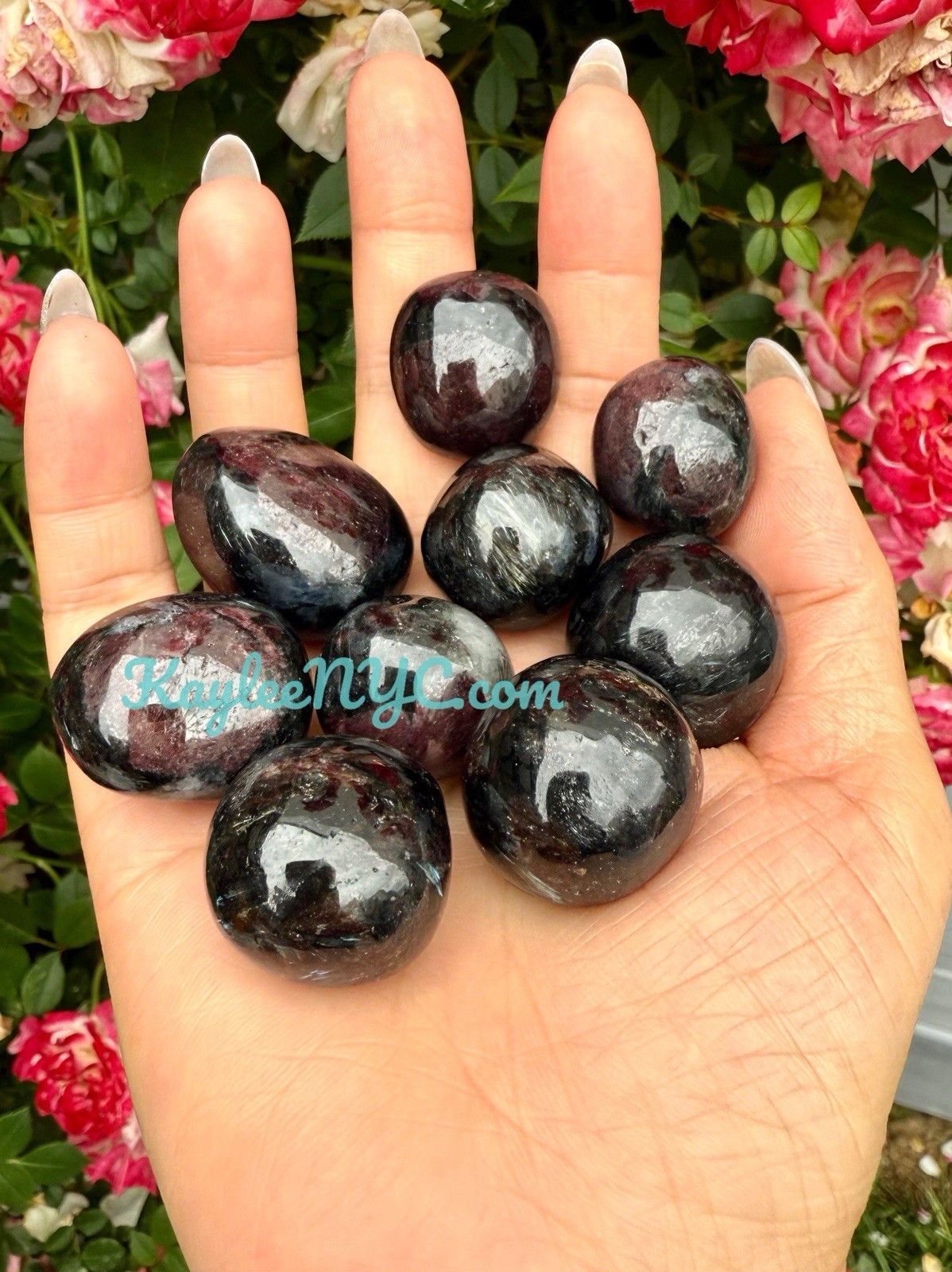 Wholesale Lot 2 Lbs Natural Garnet W Astrophyllite Tumble Crystal Healing Energy