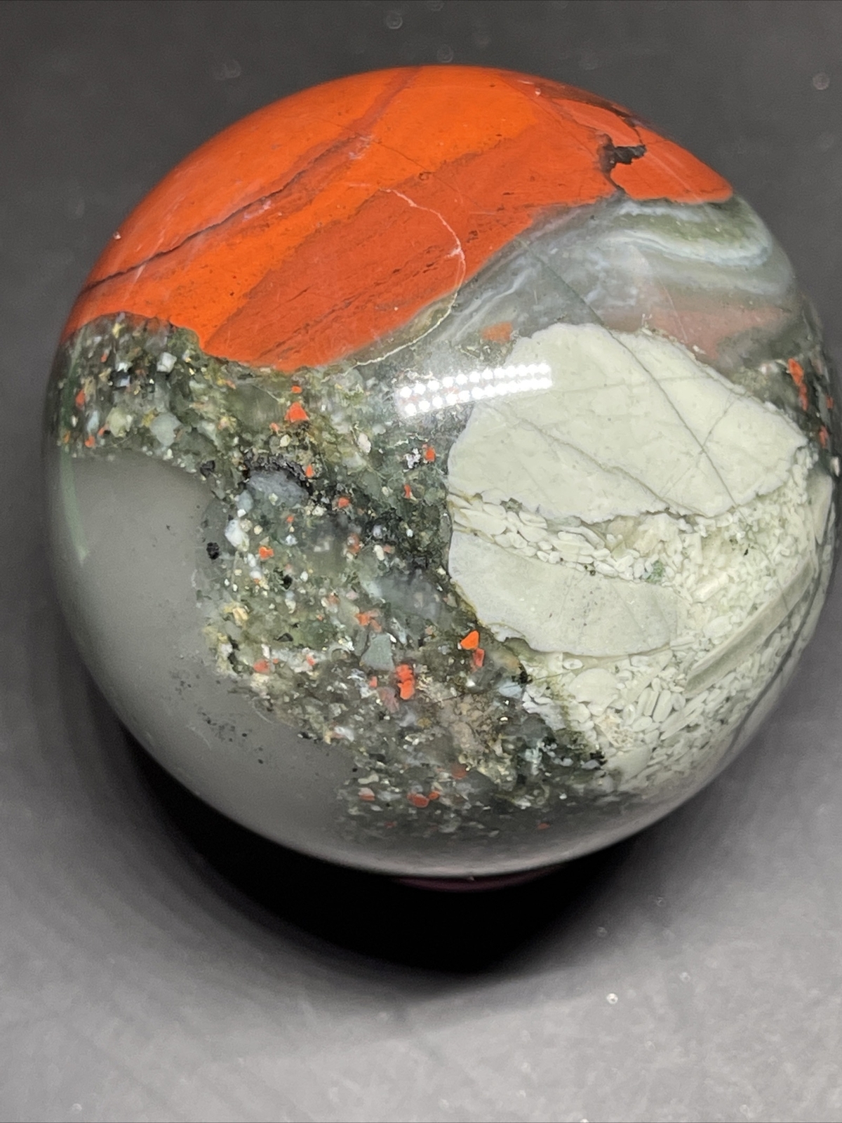 African Bloodstone Sphere Orb Ball 59mm 280g