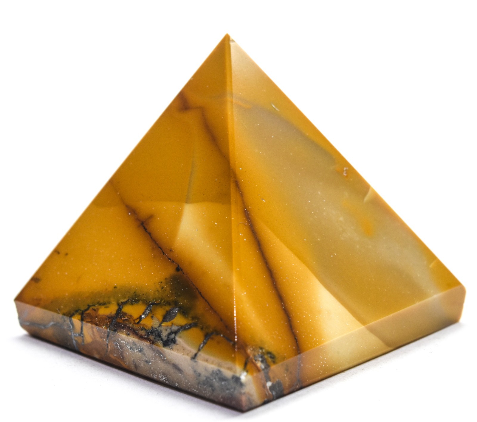 38mm 255ct Yellow Mookaite Pyramid Polished Natural Stone Mineral – Australia