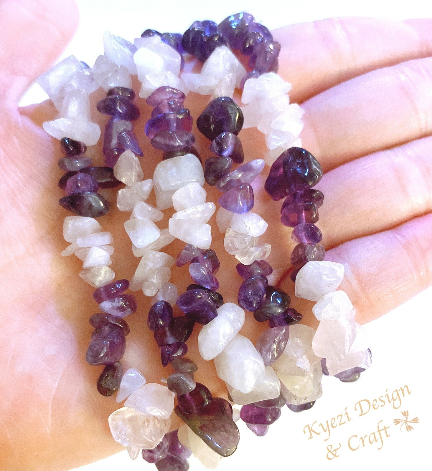 Natural Gemstone Crystal Chip Stretch Bracelet Energy Healing Protection Chakra