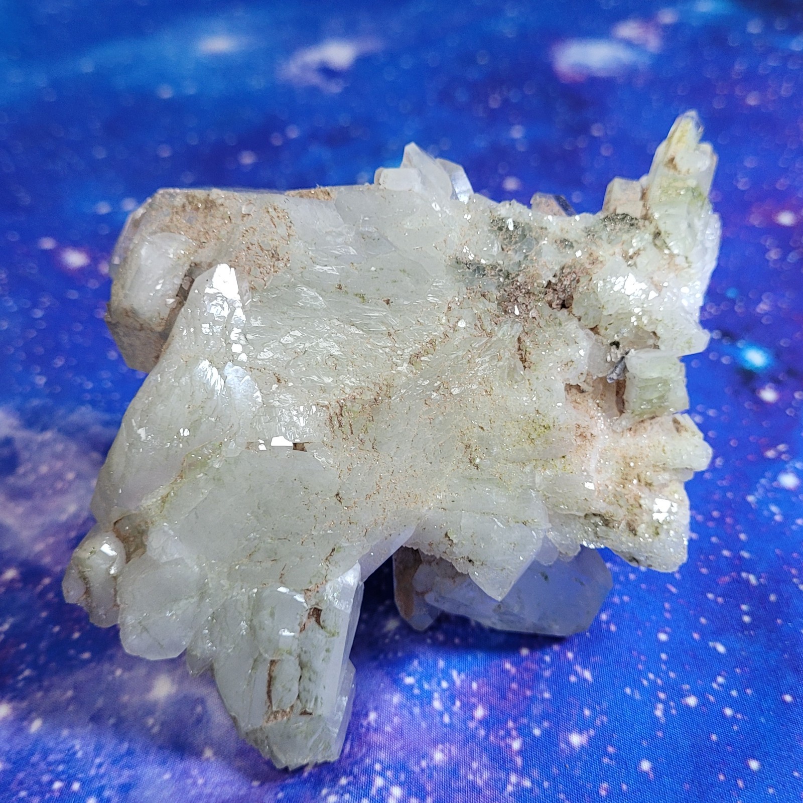 464g Clear Quartz Crystal 5″ Point Cluster XL w/Garden Inclusions/Hematite Druzy