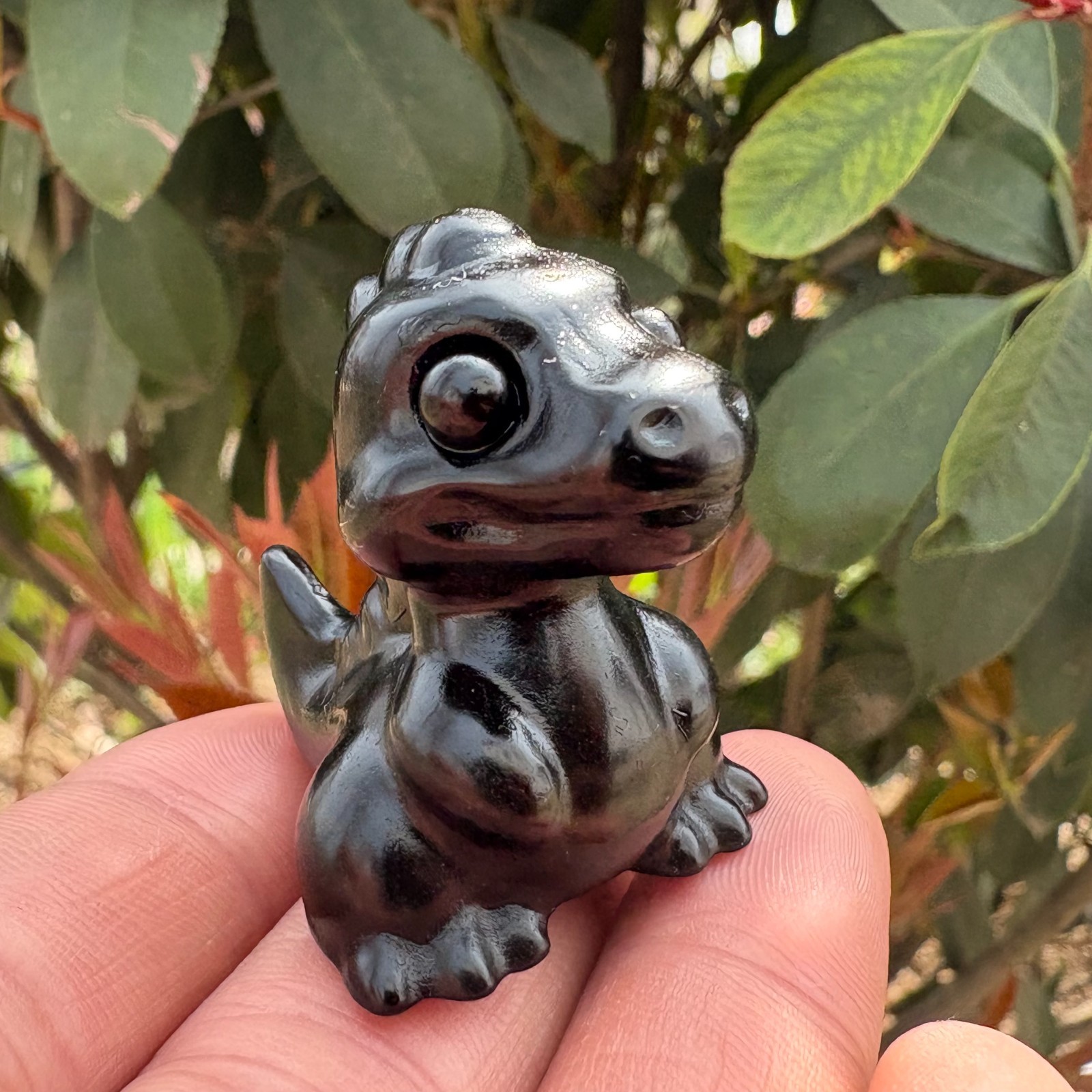 1pcs Natural obsidian Quartz Carved Crystal mini dinosaur skull Reiki gift