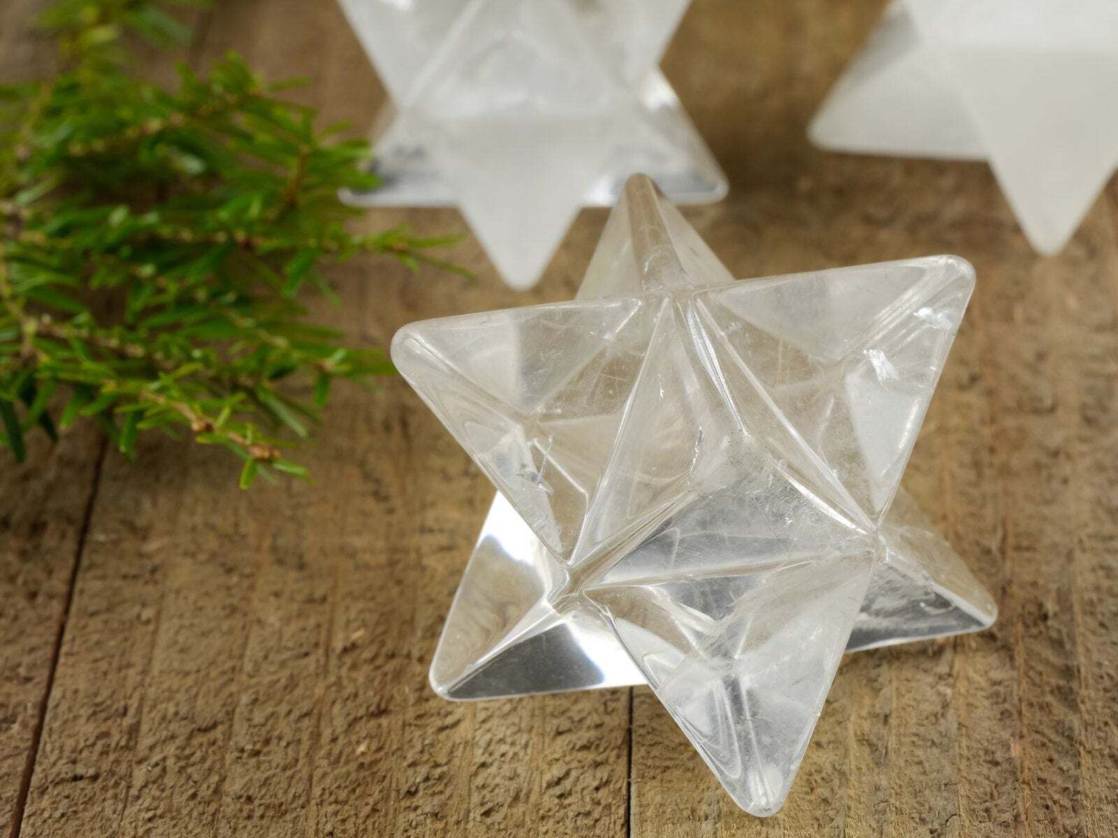 CLEAR QUARTZ Crystal Merkaba – Star, Sacred Geometry, Metaphysical, E0877