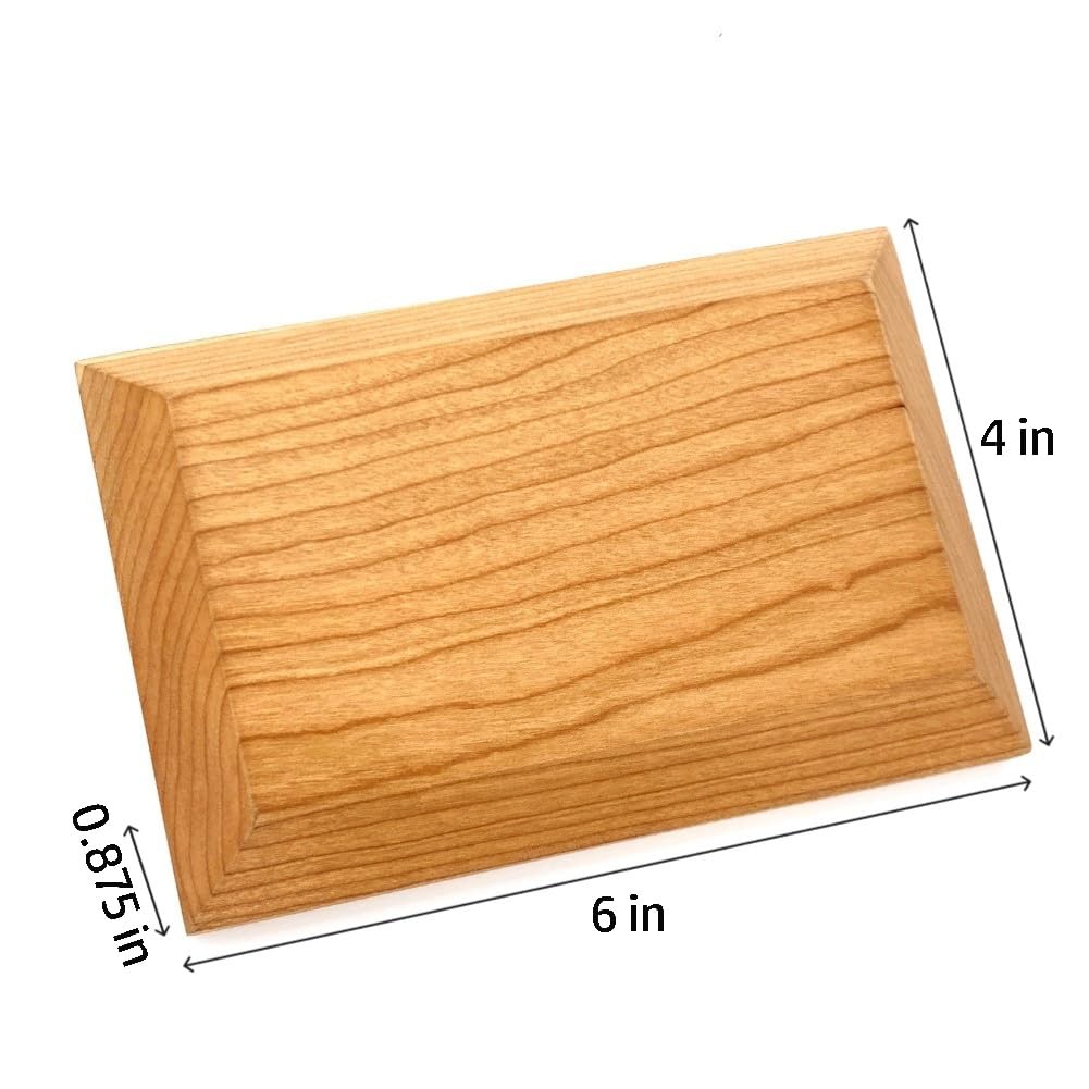 Solid Cherrywood Pedestal, Rectangular Wood Display Base with Bevel, Modern F…