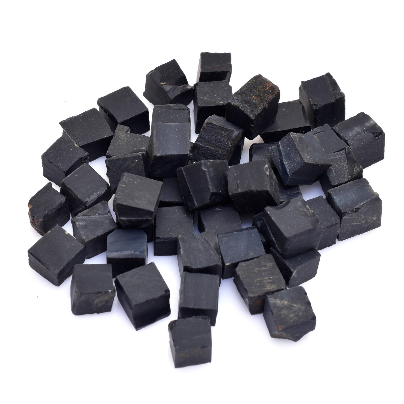 20 Pcs Natural black Onyx cubes crystal carved stone square home decor Reiki