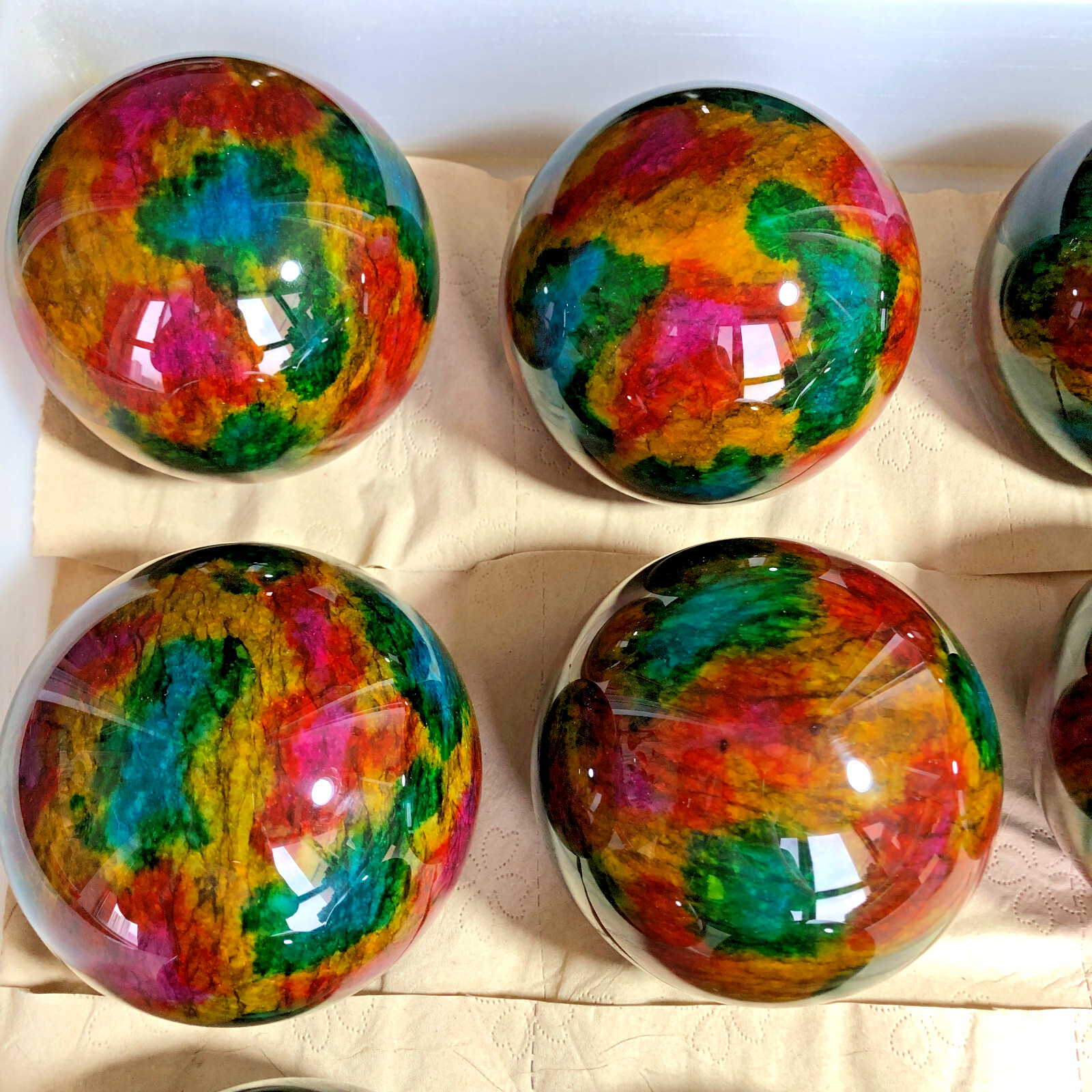 1pcs Natural “Seven Colors Jade” sphere flat bottom specimen Taiwan China 99mm
