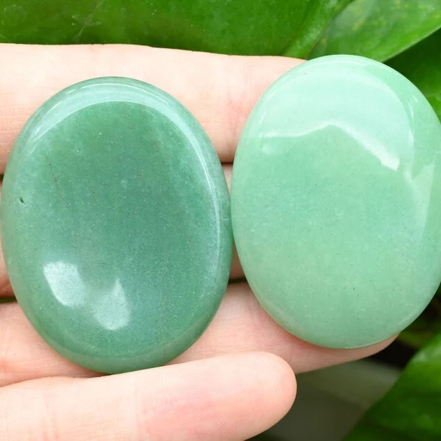 Green Aventurine Palm Worry Stone Anxiety Relief Smooth Polished Pocket Stone