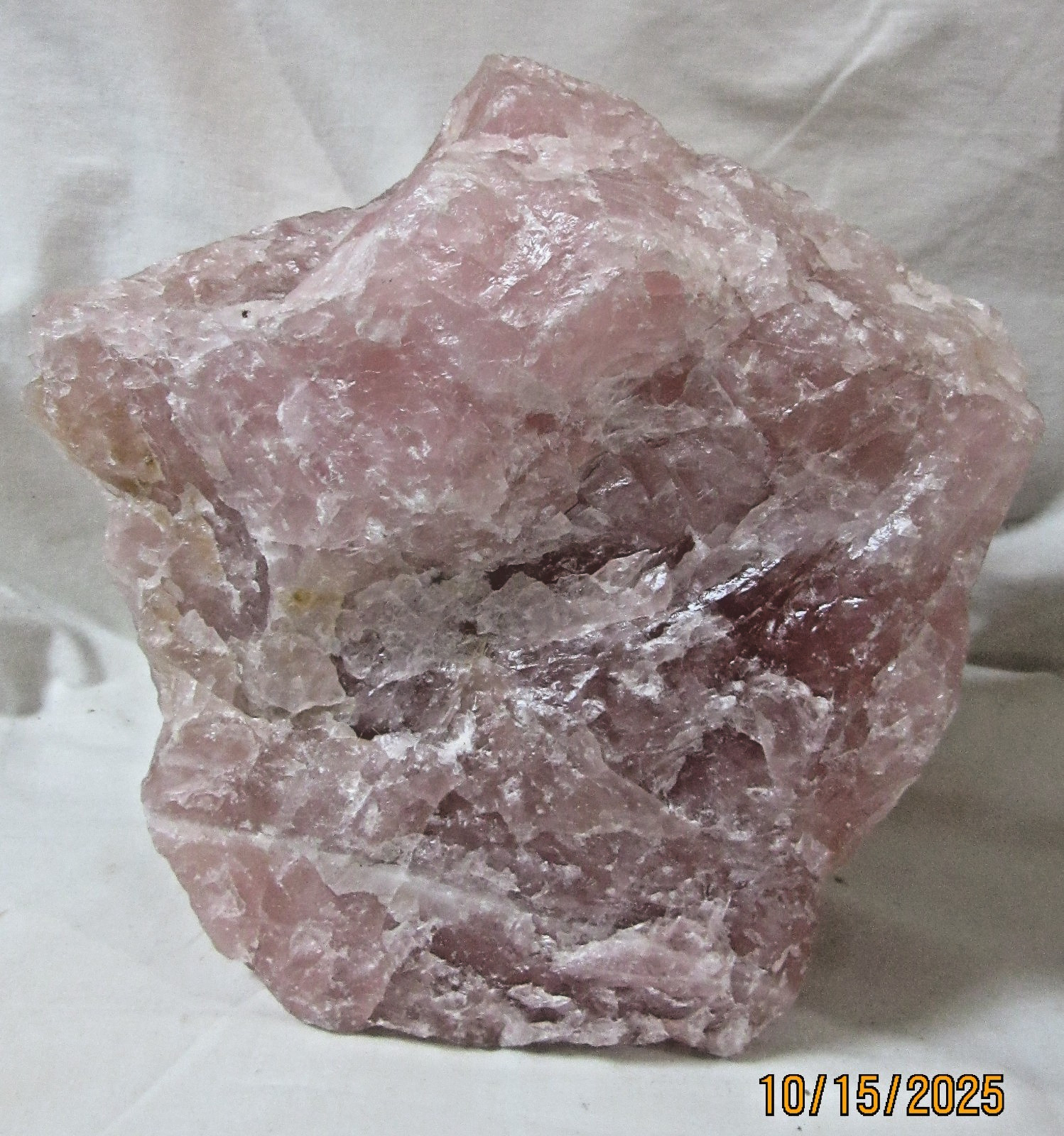 Huge Pink Rose Quartz Gemstone Rough Mineral 9 5/8″ Collectible HPRQGRC-17