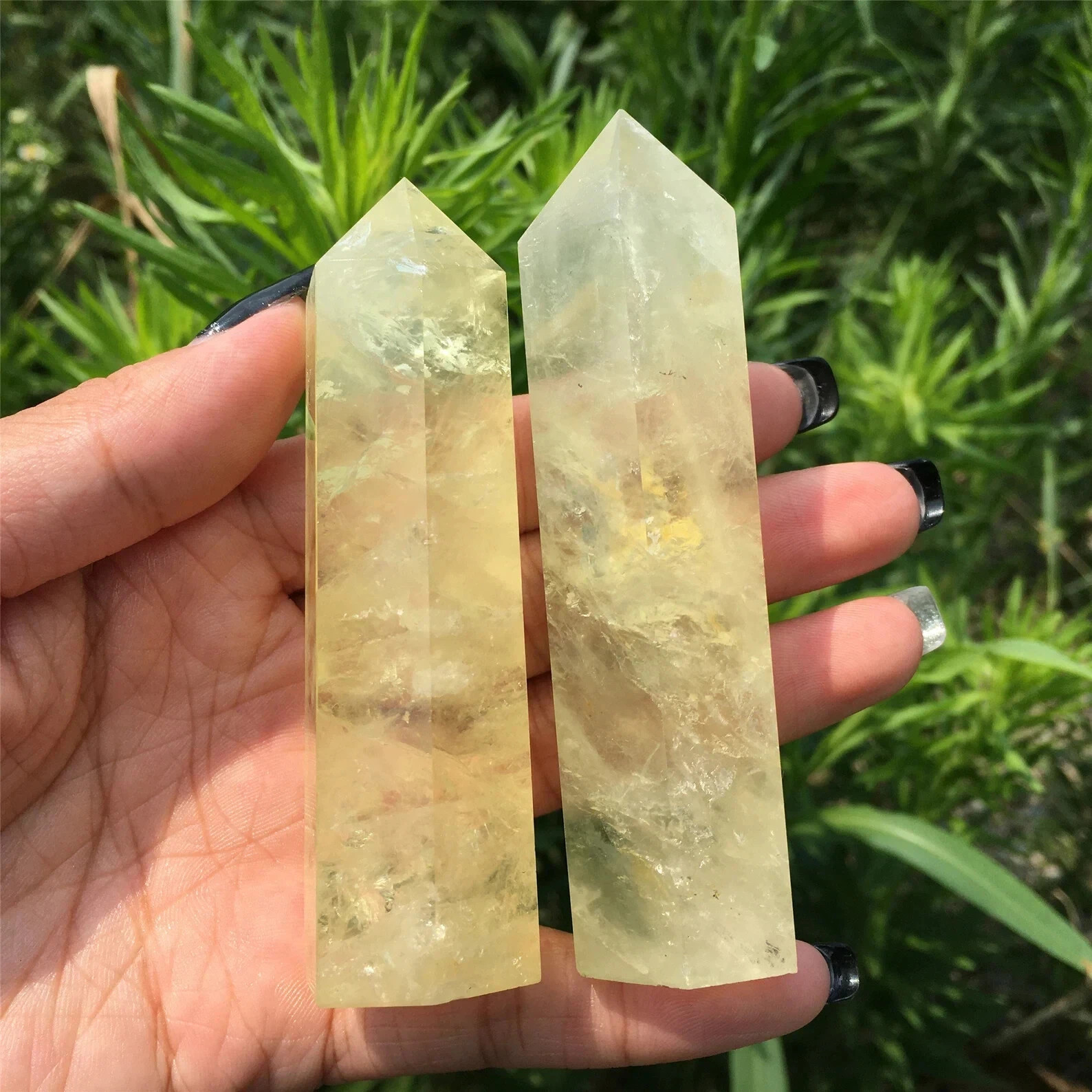 Natural Yellow Citrine Tower Point Crystal Obelisk Healing Meditation Home Decor