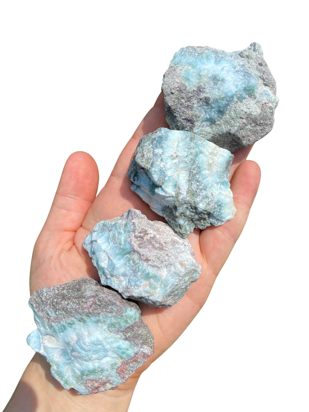 Raw Larimar Stone – Mixed Grade, Natural Larimar from Dominican Republic