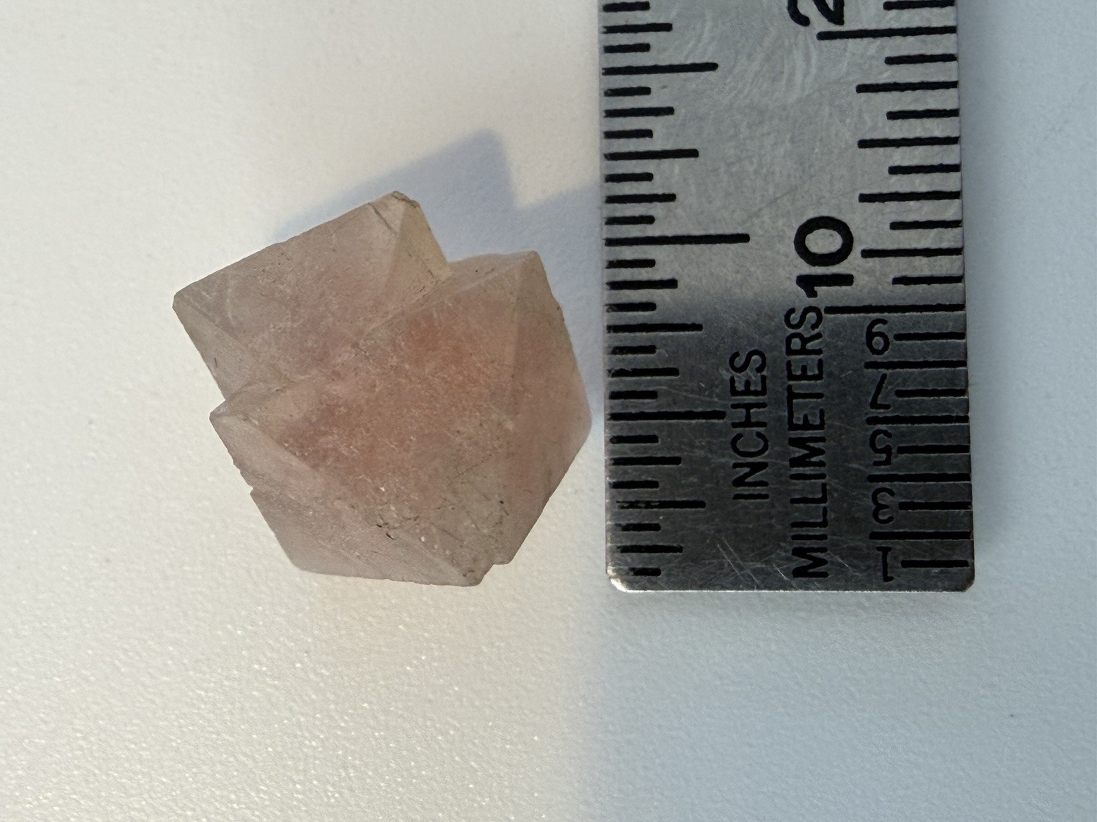 Pink Octahedral Fluorite With Side Rider, From Inner Mongolia, China