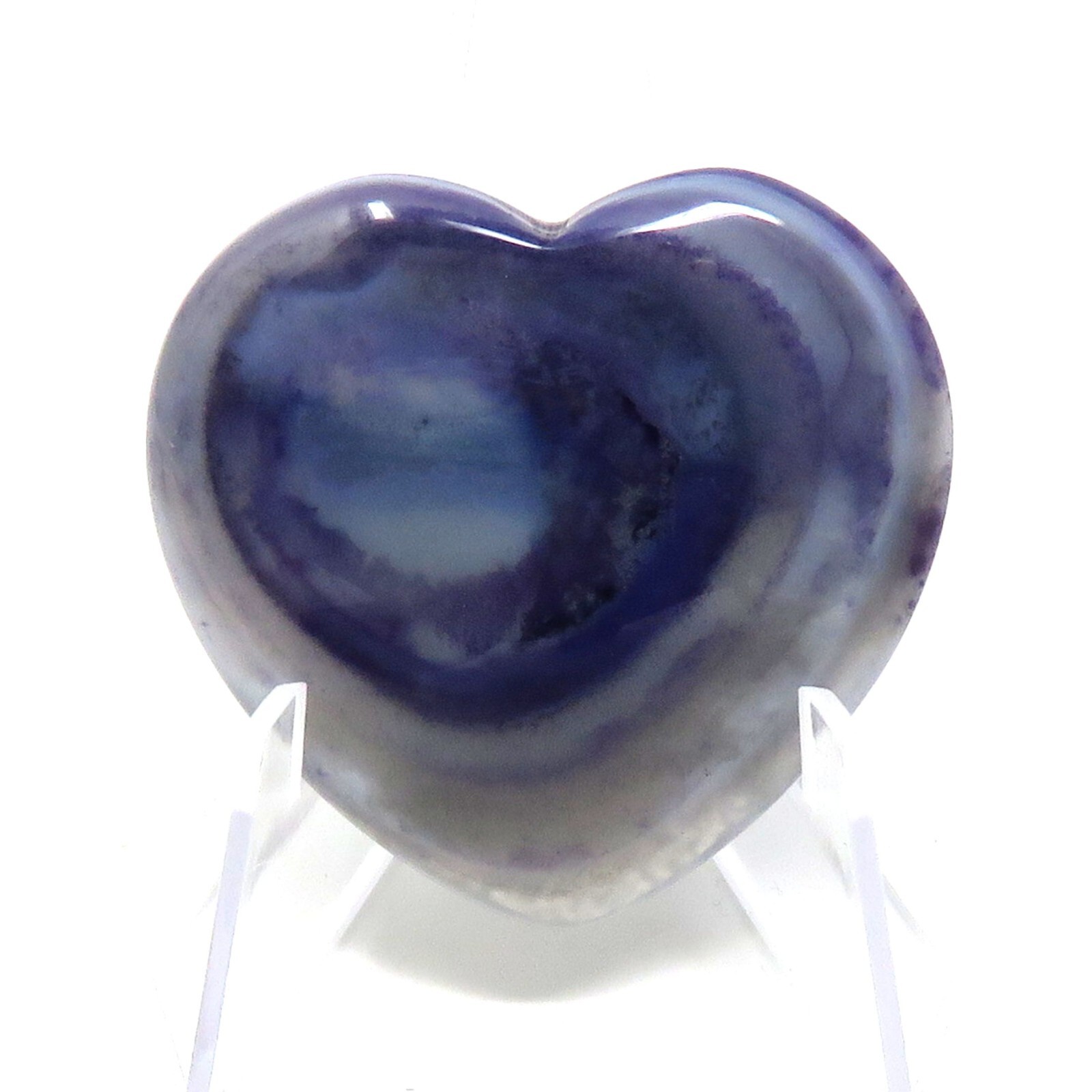 Purple Agate Stone Heart #152-40mm or 1.5in Valentines Day Love Pocket Gemstone