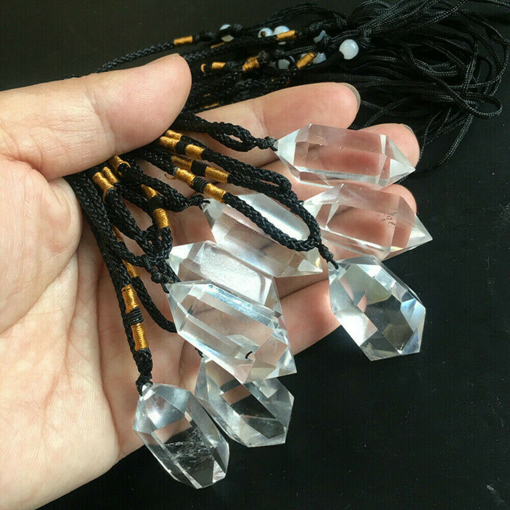 Natural Quartz Crystal Pendant Chakra Gemstone Necklace Healing Chakra Gift