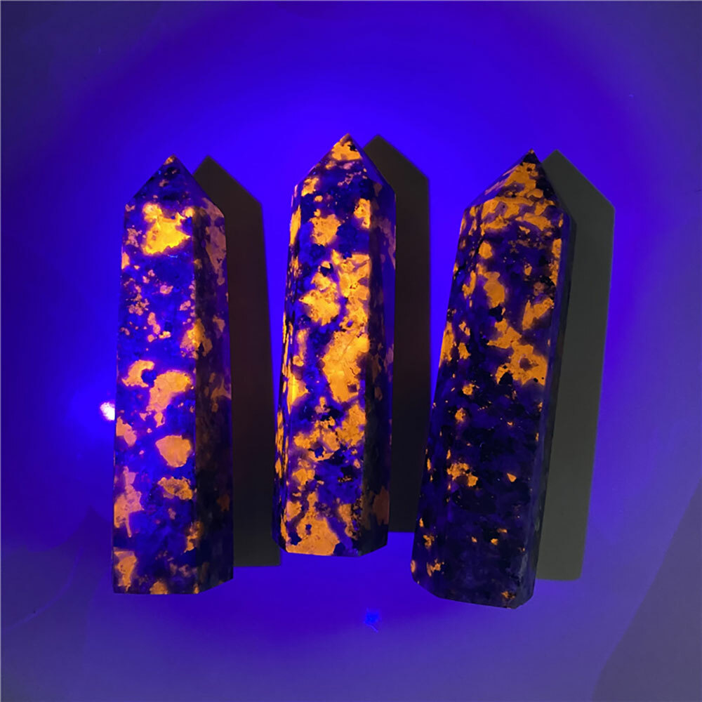 9-10CM Natural Yooperlite Quartz Obelisk Crystal Point Wand Reiki Healing Stone