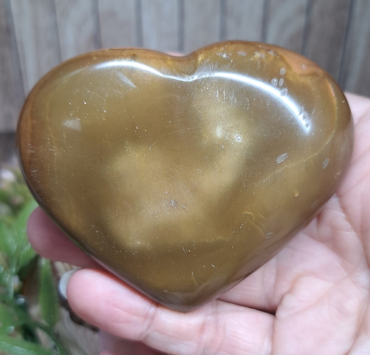 Polychrome Ocean Jasper Crystal Puffy Heart Carving 7.8cm 169g Healing Gift