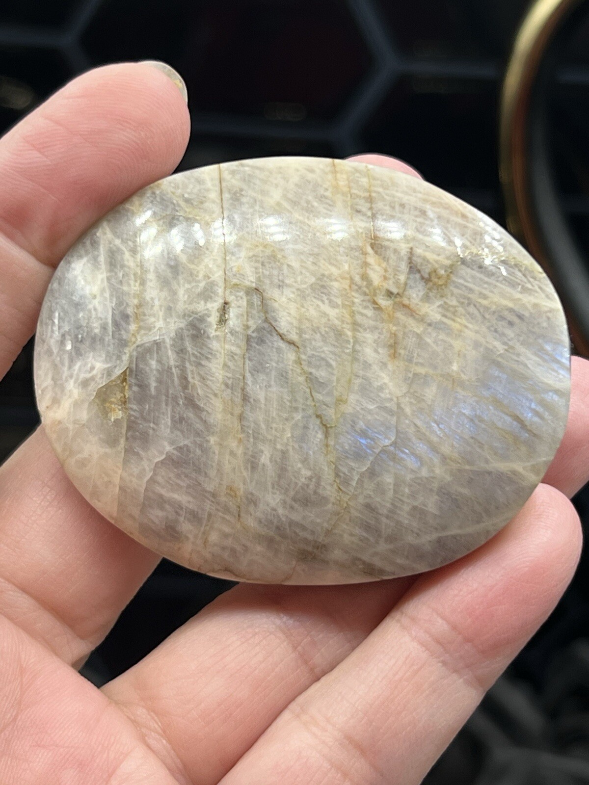 Natural Moonstone Sunstone Palmstone Blue Silver Copper Free ship & Gift