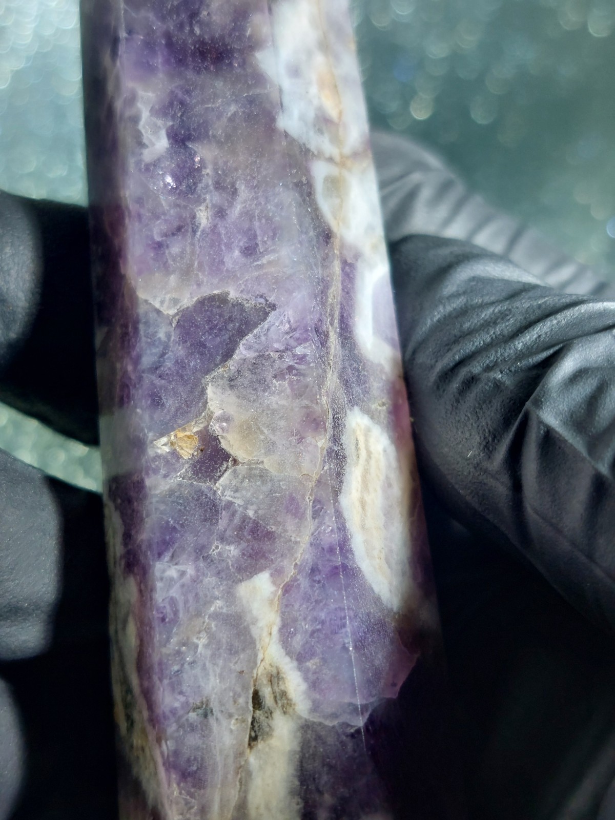 X1 Amethyst Crystal Tower Point Obelisk Healing Energy 81.7g 9.9cm