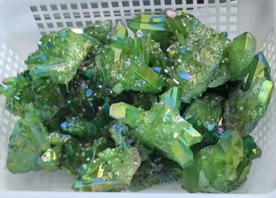2025NEWFIND Natural Green Crystal Cluster 80-100g Raw Green Quartz Specimen Gift