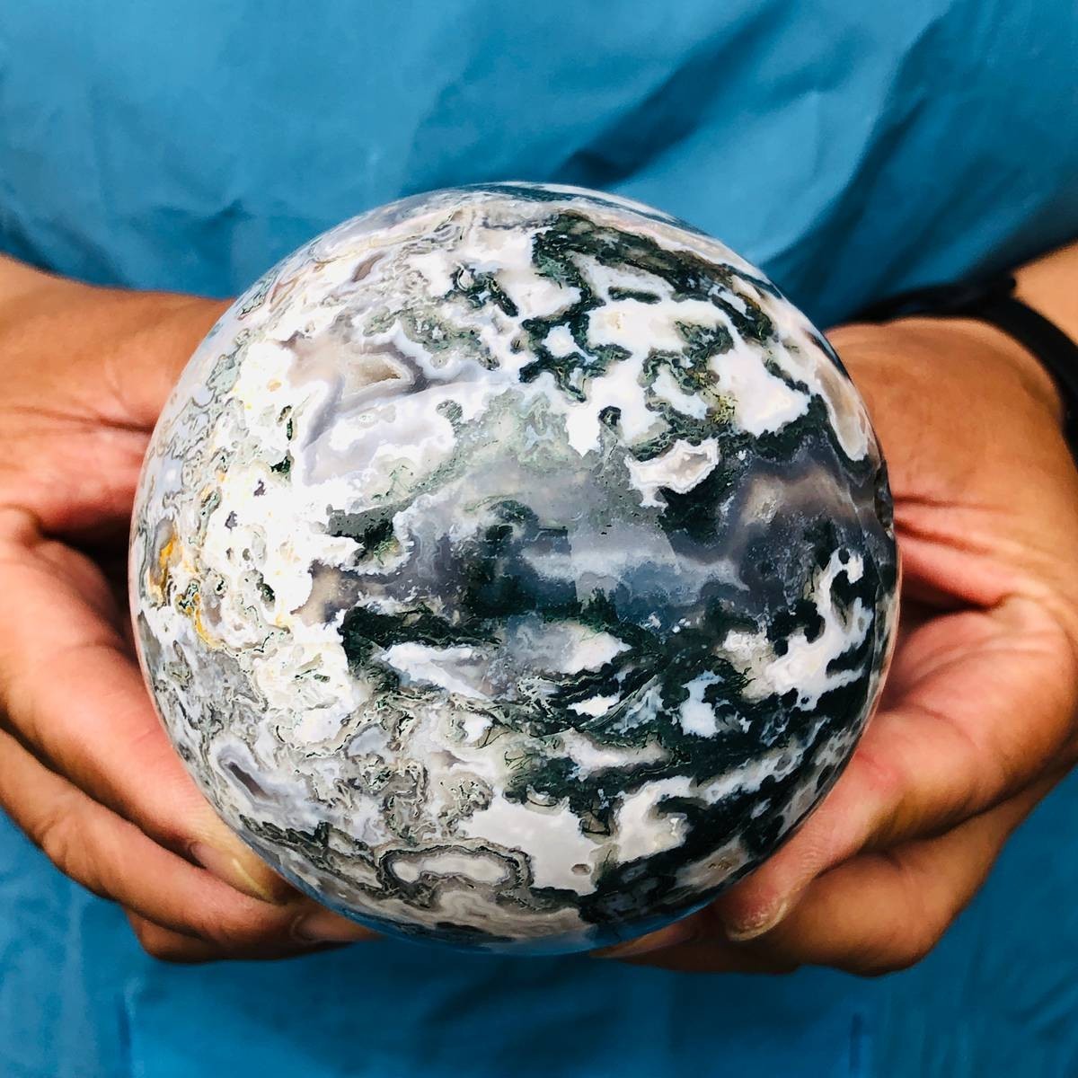 3 pieces 2490g Natural aquatic Agate Ball Quartz Crystal Sphere Healing 2111