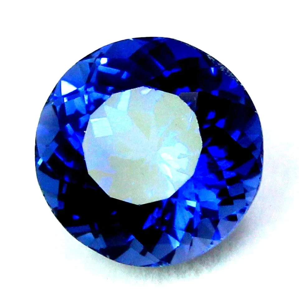 11.5+ Ct Natural D Block Blue Tanzanite Round Cut Flawless Certified Gemstone
