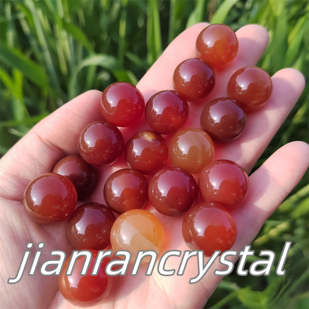 10pcs Natural Carnelian Quartz Sphere Crystal Ball Reiki Repair 15mm+
