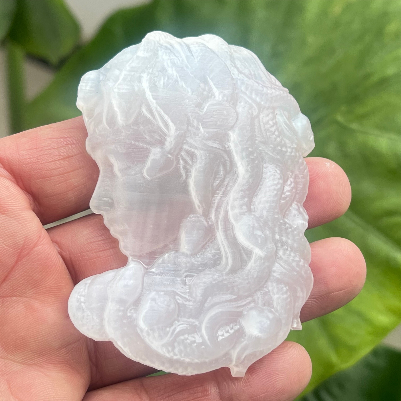 2 ” Natural Gypsum Quartz Hand Carved skull Crystal Healing 1pc