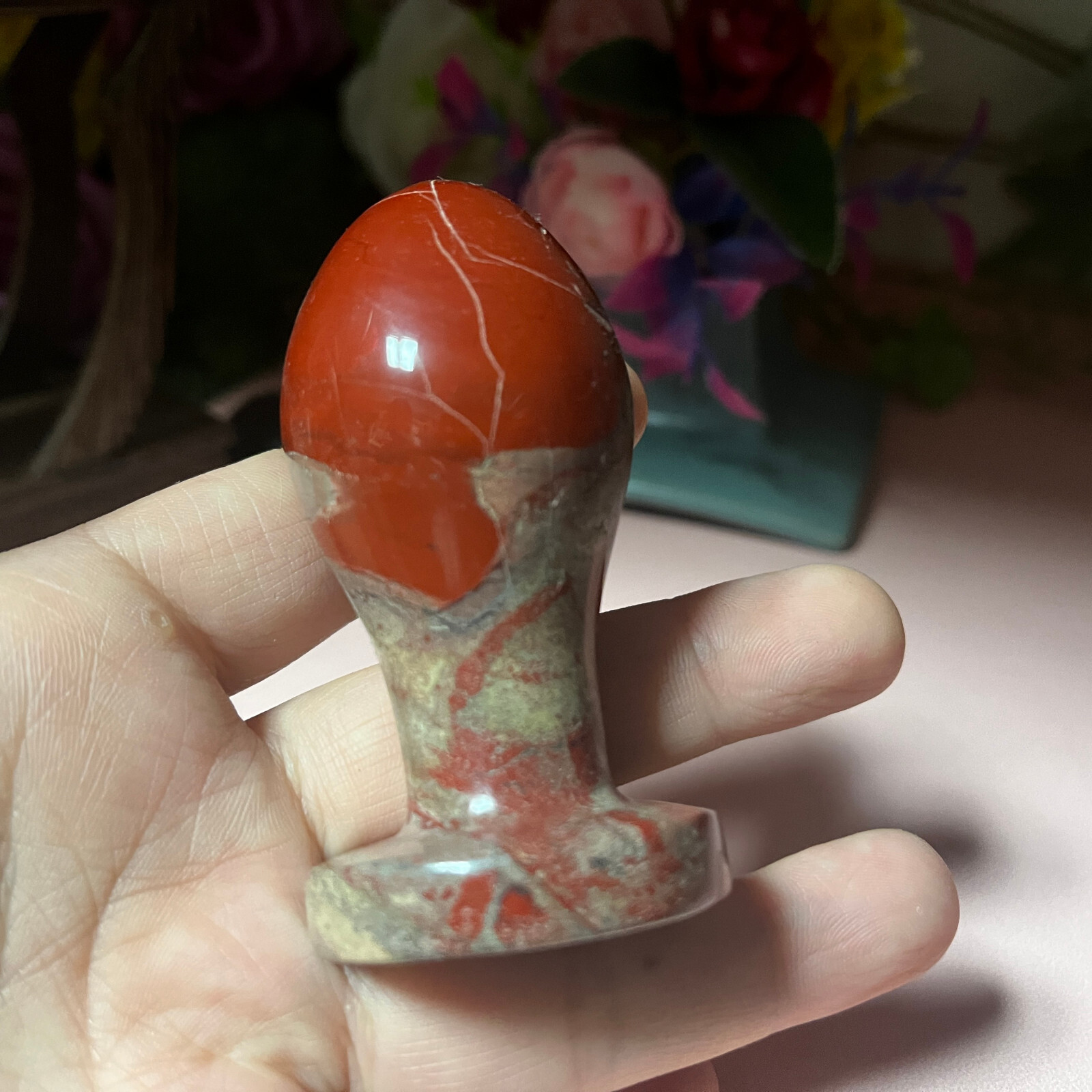 Natural red jasper Quartz Crystal Massage Stick Penis Wand Reiki Yoni Gift decor
