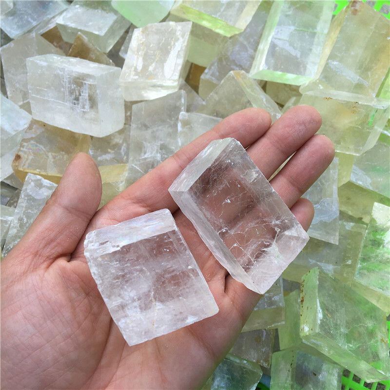 Random Yellow Iceland Spar Optical Calcite Quartz Crystal Mineral Specimen 1pc